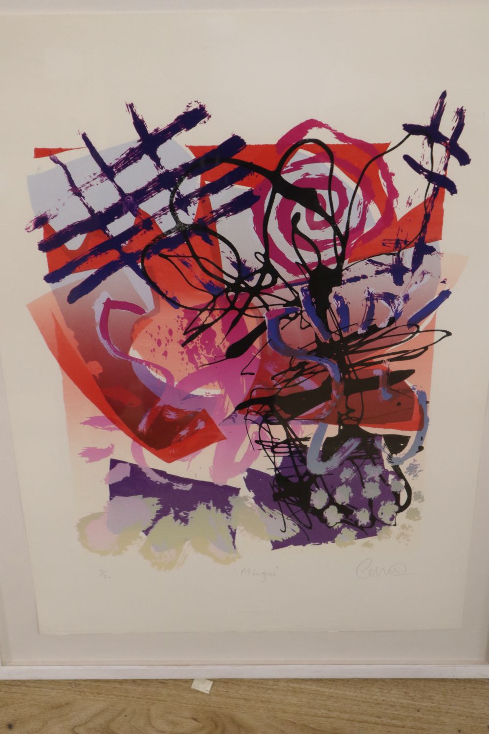 A group of assorted prints and photographs including Carl Rowe screenprint, Mingus, and Niamh Collins, oil on paper, Wiencke,